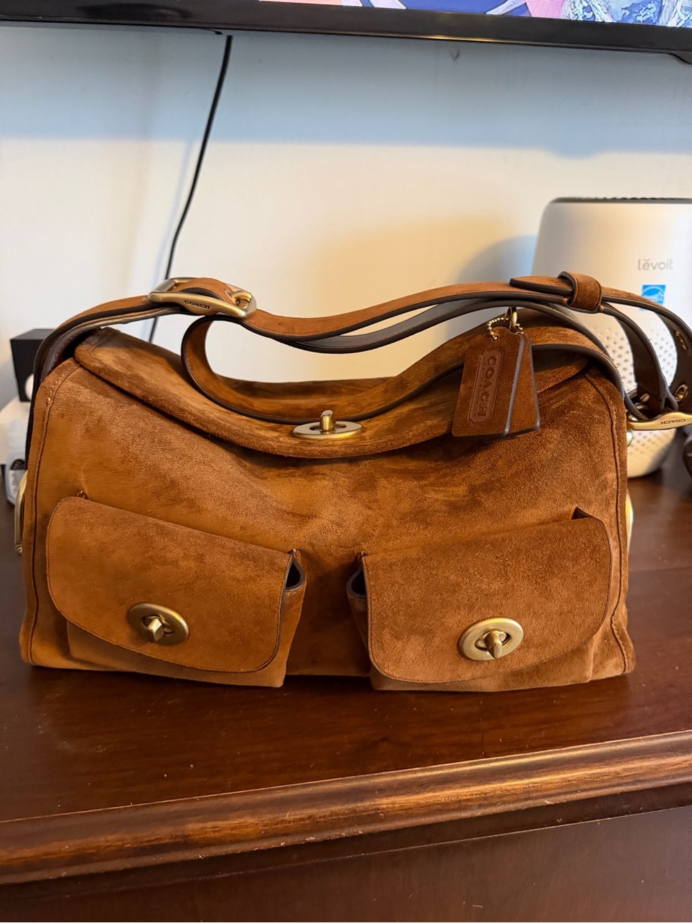 COACH HAVERSACK Suede